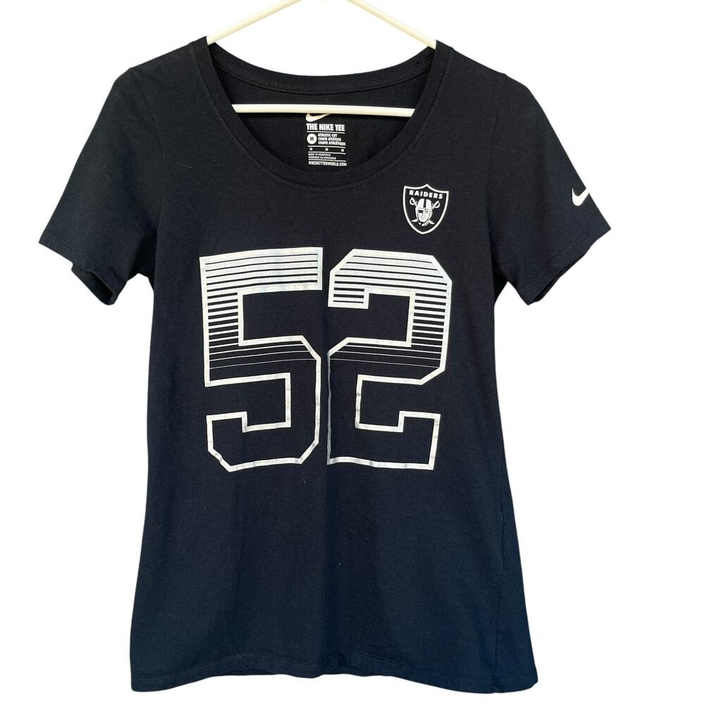 Nike Tee Womens Raiders‎ Shirt Medium Mack #52 Football NFL Athletic Fit Logo